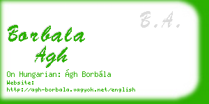 borbala agh business card